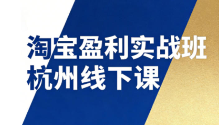 淘宝盈利实战班杭州线下课12月26-28日（音频+字幕），帮你掌握SOP流程+12门核心技术-遨游资源库