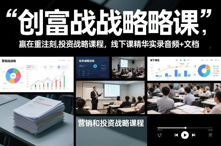 创富战略课，赢在重注时刻，营销和投资战略课程，线下课精华实录音频+文档-遨游资源库