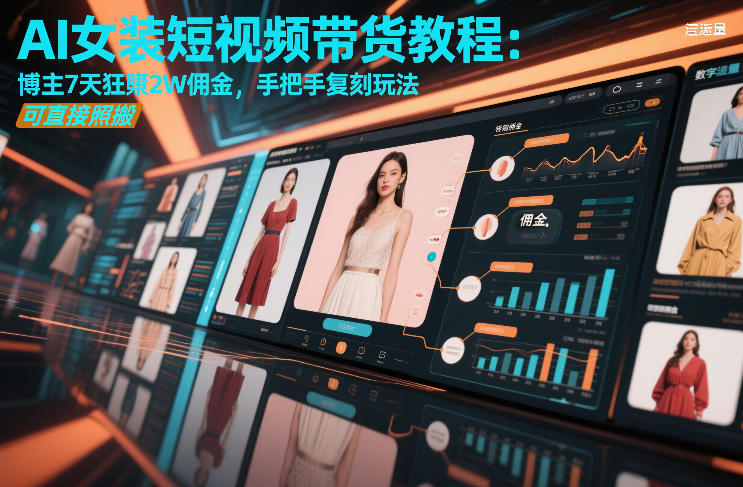 AI女装短视频带货教程：博主7天狂賺2W佣金，手把手复刻玩法，可直接照搬-遨游资源库