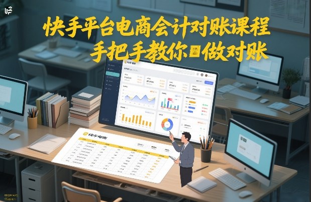 快手平台电商会计对账课程，手把手教你做对账-遨游资源库