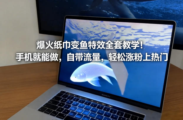 爆火纸巾变鱼特效全套教学！手机就能做，自带流量，轻松涨粉上热门-遨游资源库