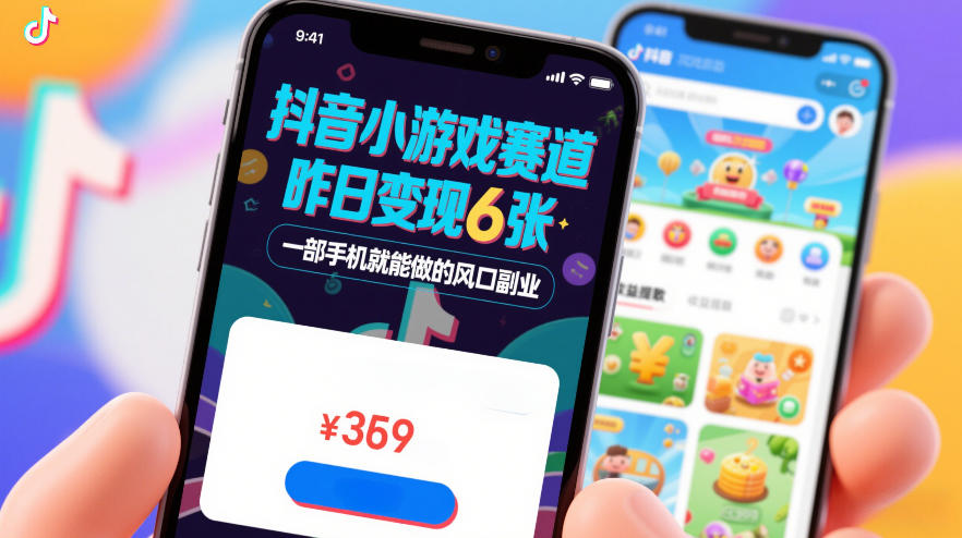 抖音小游戏赛道，昨日变现600+，零基础一部手机就能做的风口副业【揭秘】-遨游资源库