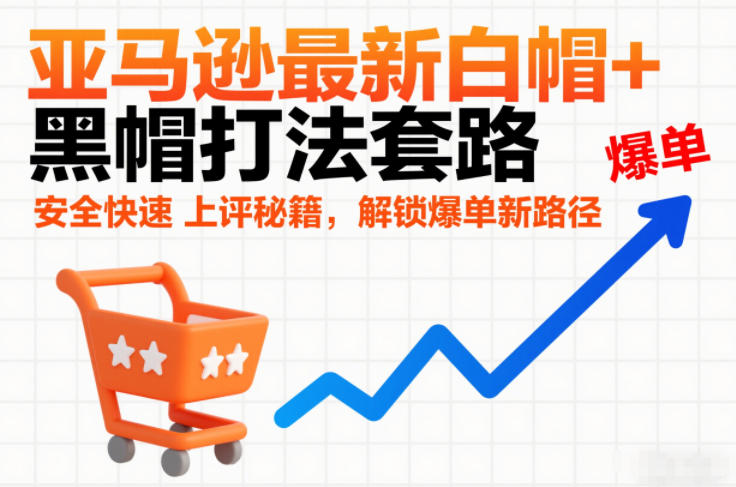 亚马逊最新白帽+黑帽打法套路，安全快速上评秘籍，解锁爆单新路径-遨游资源库
