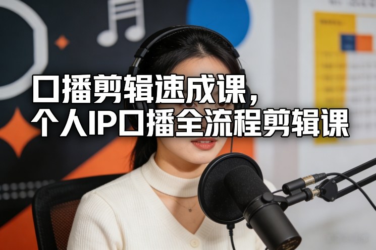 口播剪辑速成课，个人IP口播全流程剪辑课-遨游资源库