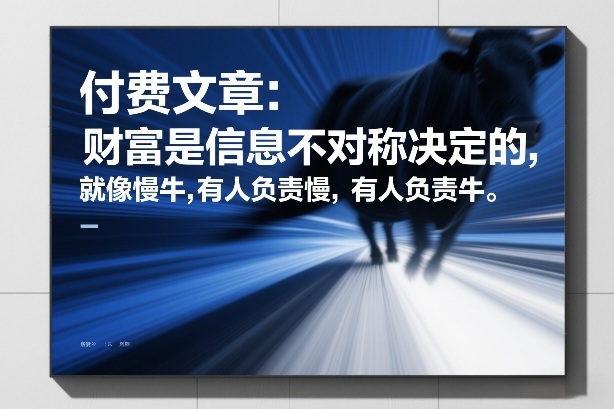 付费文章：财富是信息不对称决定的，就像慢牛，有人负责慢，有人负责牛-遨游资源库