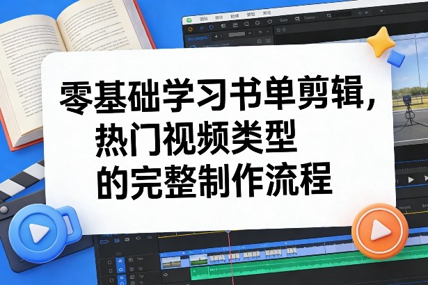 零基础学习书单剪辑，热门视频类型的完整制作流程（更新2026）-遨游资源库