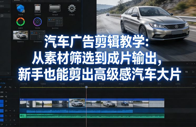汽车广告剪辑教学：从素材筛选到成片输出，新手也能剪出高级感汽车大片-遨游资源库