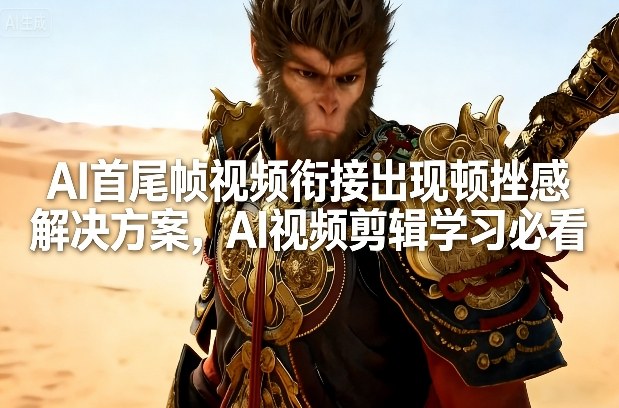 AI首尾帧视频衔接出现顿挫感解决方案，AI视频剪辑学习必看-遨游资源库