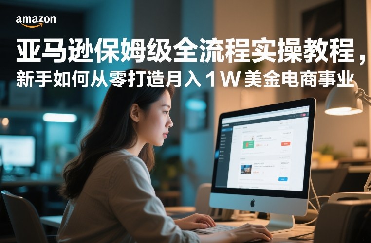 亚马逊保姆级全流程实操教程，新手如何从零打造月入1W美金电商事业-遨游资源库