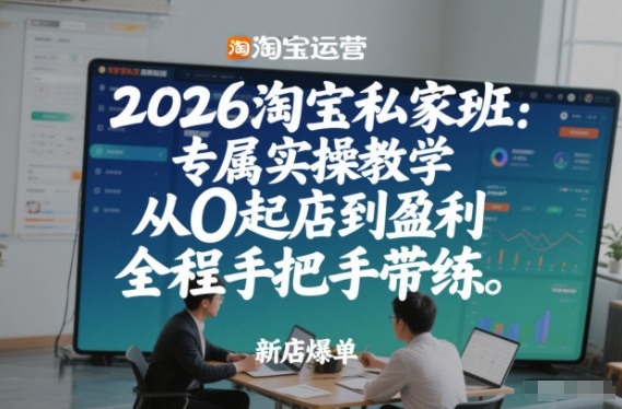 2026淘宝私家班：专属实操教学，从0起店到盈利，全程手把手带练（更新）-遨游资源库