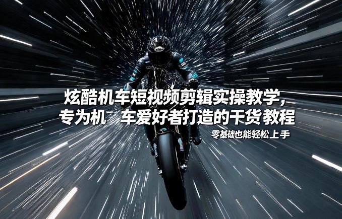 炫酷机车短视频剪辑实操教学，专为机车爱好者打造的干货教程，零基础也能轻松上手-遨游资源库