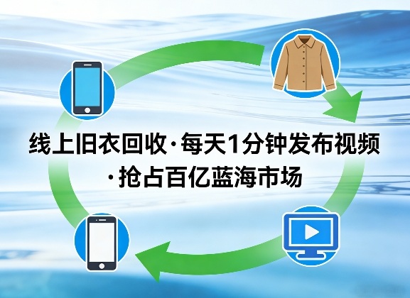 线上旧衣回收项目，我们给你提供视频，每天花一分钟发布视频，抢占百亿蓝海市场【揭秘】-遨游资源库