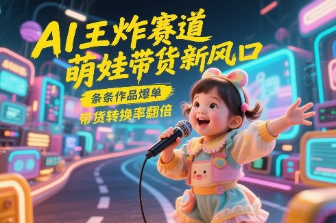 AI王炸赛道，萌娃带货新风口，条条作品爆单，带货转换率翻倍，核心逻辑拆解-遨游资源库