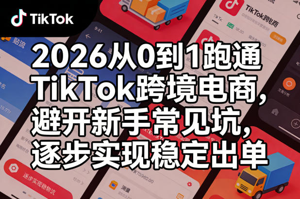 2026从0到1跑通TikTok跨境电商，避开新手常见坑，逐步实现稳定出单-遨游资源库