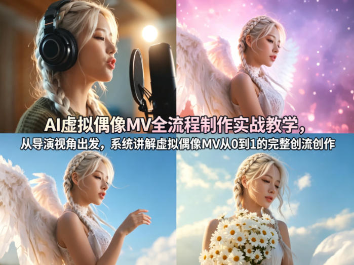 AI虚拟偶像MV全流程制作实战教学，从导演视角出发，系统讲解虚拟偶像MV从0到1的完整创作流程-遨游资源库