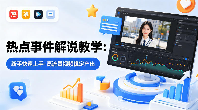 某大V的热点事件解说教学，新手也能快速上手，稳定产出高流量解说视频-遨游资源库