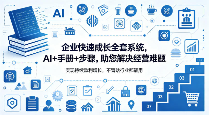 企业快速成长全套系统，AI+手册+步骤，助您解决经营难题，实现持续盈利增长，不管啥行业都能用-遨游资源库