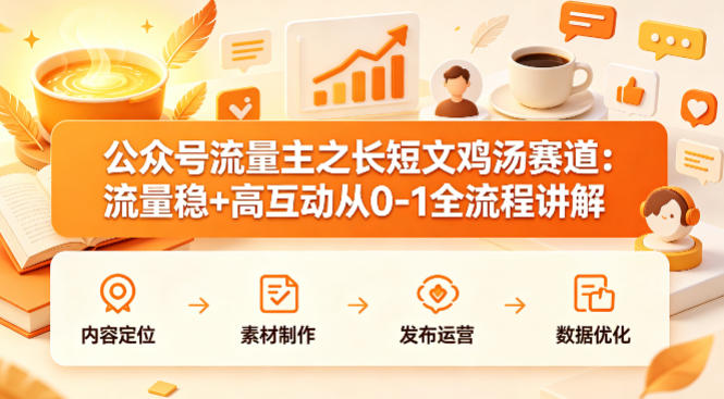 公众号流量主之长短文鸡汤赛道，流量稳+高互动，从0-1全流程讲解-遨游资源库