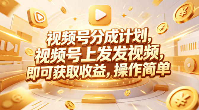 视频号分成计划，599元众筹的Red团队课程，视频号上发发视频，即可获取收益，操作简单-遨游资源库