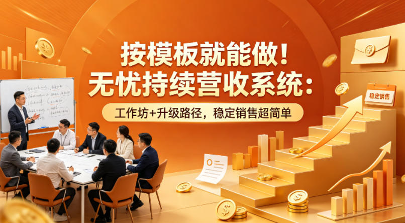 按模板就能做！无忧持续营收系统：工作坊+升级路径，稳定销售超简单【原创双语字幕】-遨游资源库