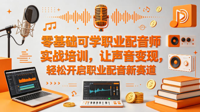 零基础可学职业配音师实战培训，让声音变现，轻松开启职业配音新赛道-遨游资源库