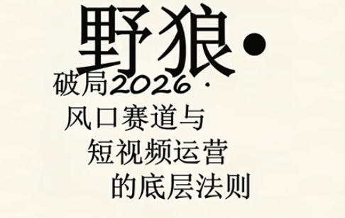 野狼团队·多平台实操运营课，覆盖AI口播、服装、好物、漫剪等热门玩法（更新4月29日）-遨游资源库