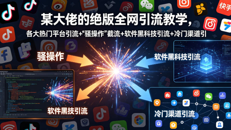 某大佬的绝版全网引流教学，各大热门平台引流+”骚操作”截流+软件黑科技引流+冷门渠道引流等-遨游资源库