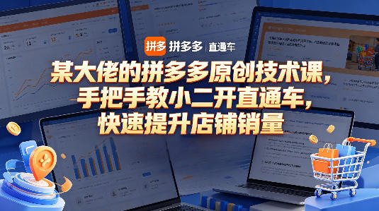 某大佬的拼多多原创技术课，手把手教小二开直通车，快速提升店铺销量-遨游资源库