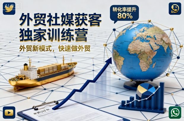 外贸社媒获客独家训练营，外贸新模式，快速做外贸（更新26年3月）-遨游资源库