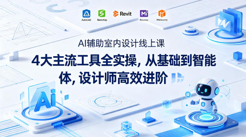 AI辅助室内设计线上课｜4大主流工具全实操，从基础到智能体，设计师高效进阶-遨游资源库