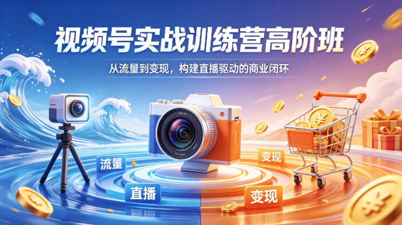 视频号实战训练营高阶班，从流量到变现，构建直播驱动的商业闭环（26年4月）-遨游资源库