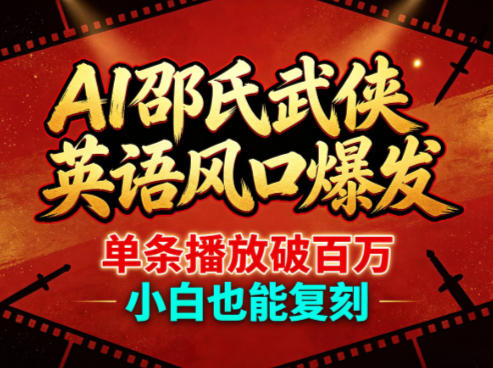 AI邵氏武侠英语风口爆发，单条播放破百万，小白也能复刻-遨游资源库