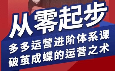 拼多多运营进阶系统课，从零起步，多多运营进阶体系课，破茧成蝶的运营之术（更新26年4月）-遨游资源库