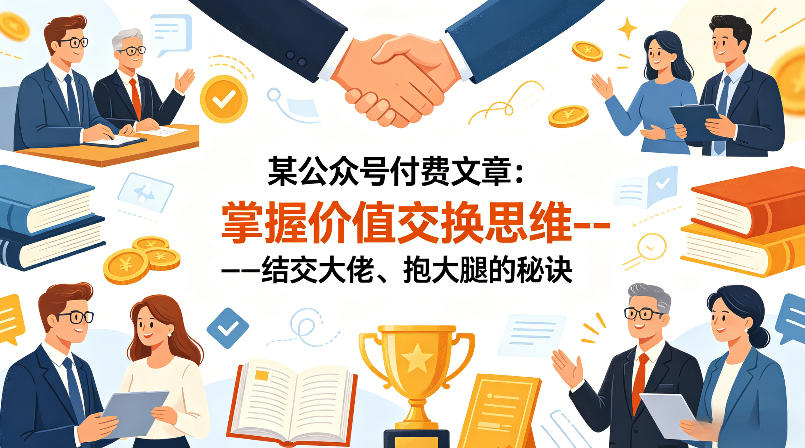 某公众号付费文章：掌握价值交换思维—-结交大佬、抱大腿的秘诀-遨游资源库