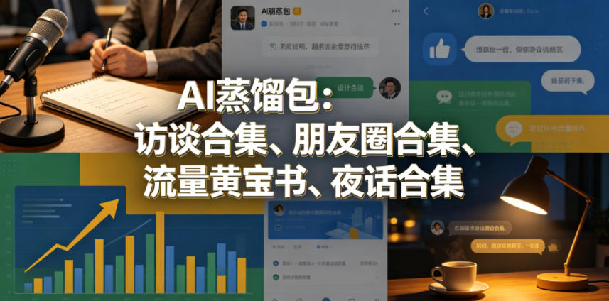 AI蒸馏包：访谈合集、朋友圈合集、流量黄宝书、夜话合集【文档】-遨游资源库