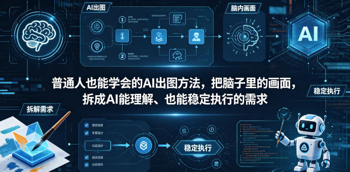 普通⼈也能学会的AI出图⽅法，把脑子里的画面，拆成AI能理解、也能稳定执行的需求【文档】-遨游资源库