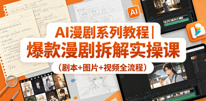 AI漫剧系列教程｜爆款漫剧拆解实操课（剧本+图片+视频全流程）-遨游资源库