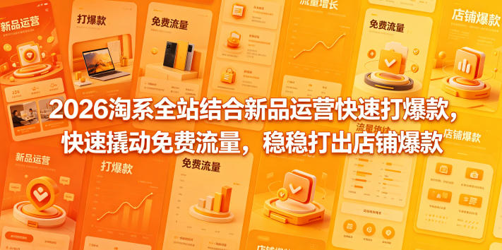 2026淘系全站结合新品运营快速打爆款，快速撬动免费流量，稳稳打出店铺爆款（更新5月12日）-遨游资源库