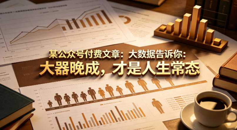 某公众号付费文章：大数据告诉你：大器晚成，才是人生常态-遨游资源库