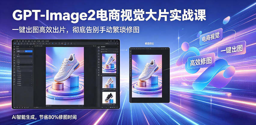 GPT-Image2电商视觉大片实战课，一键出图高效出片，彻底告别手动繁琐修图-遨游资源库