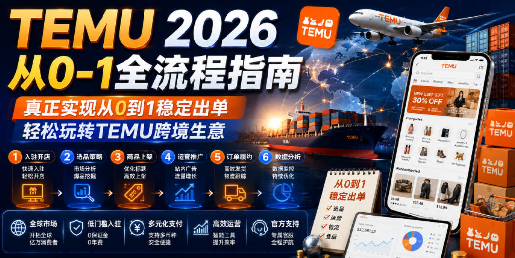 TEMU 2026从0-1全流程指南，真正实现从0到1稳定出单，轻松玩转TEMU跨境生意-遨游资源库