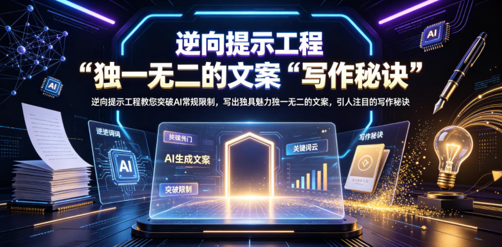 逆向提示工程教您突破AI常规限制，写出独具魅力独一无二的文案，引人注目的写作秘诀【原创双语字幕】-遨游资源库