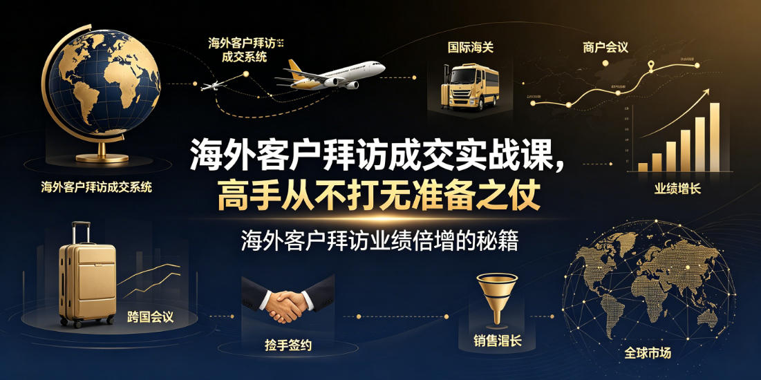 海外客户拜访成交实战课，高手从不打无准备之仗，海外客户拜访业绩倍增的秘籍-遨游资源库