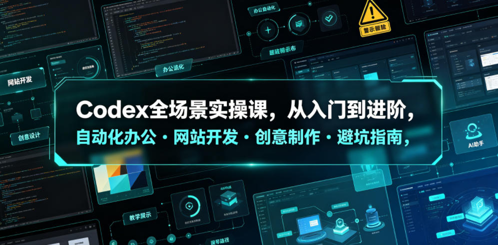 Codex全场景实操课，从入门到进阶，自动化办公・网站开发・创意制作・避坑指南，全流程教学-遨游资源库