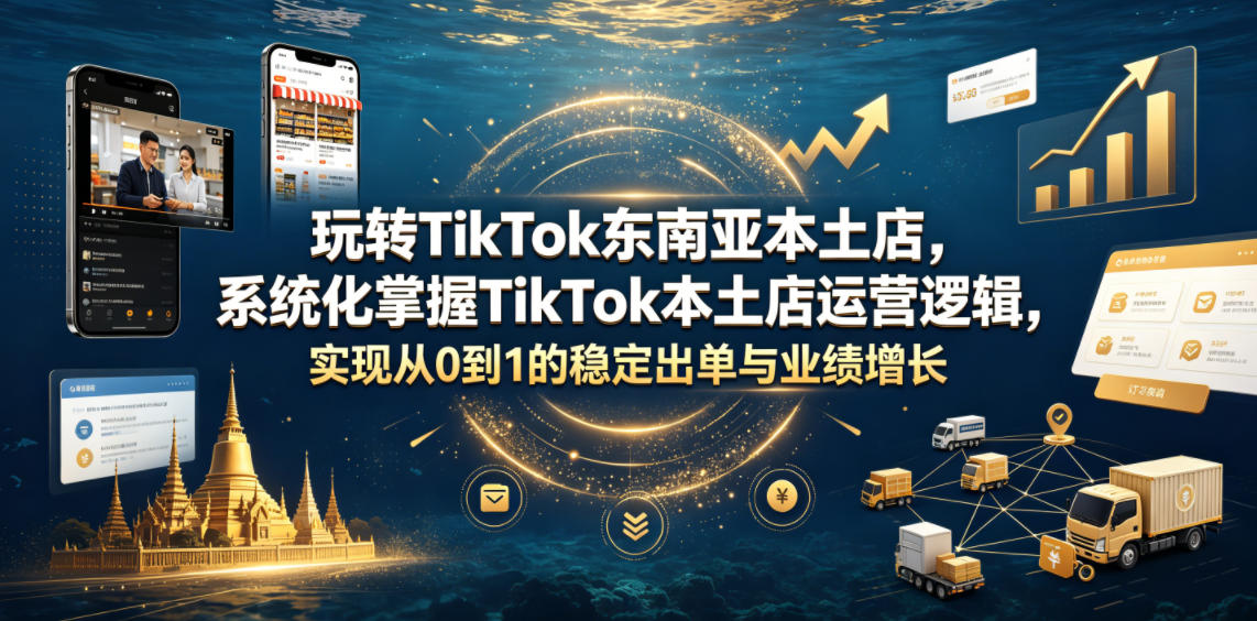 玩转TikTok东南亚本土店，系统化掌握TikTok本土店运营逻辑，实现从0到1的稳定出单与业绩增长-遨游资源库