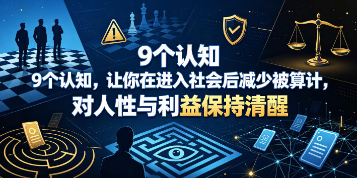 付费文章：9个认知，让你在进入社会后减少被算计，对人性与利益保持清醒-遨游资源库