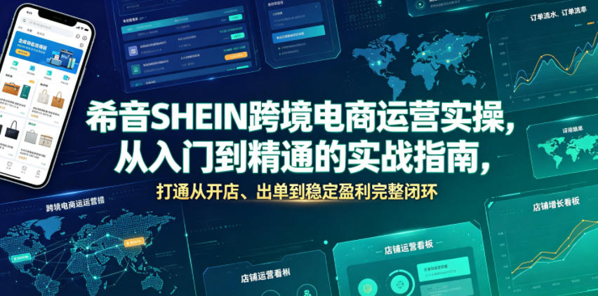希音SHEIN跨境电商运营实操，从入门到精通的实战指南，打通从开店、出单到稳定盈利完整闭环-遨游资源库