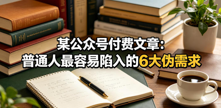 某公众号付费文章：普通人最容易陷入的6大伪需求-遨游资源库