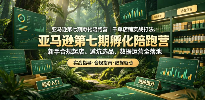 亚马逊第七期孵化陪跑营｜千单店铺实战打法，新手合规起店、避坑选品、数据运营全落地（更新0625）-遨游资源库