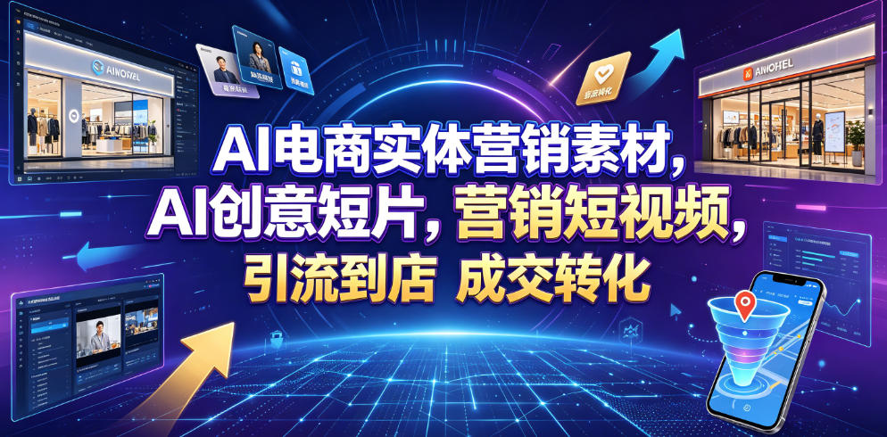 AI电商实体营销素材，AI创意短片，高效打造营销短视频，轻松引流到店，稳定提升门店客流与成交转化-遨游资源库